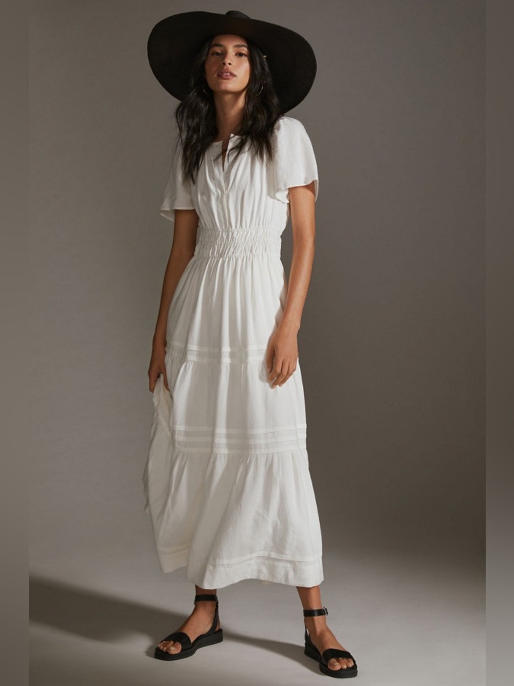 Anthropologie Somerset Linen Blend Maxi Dress